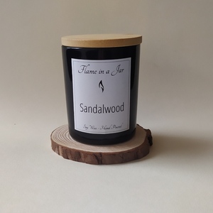 Φυτικό Αρωματικό Κερί Σόγιας Sandalwood 140gr - αρωματικά κεριά, διακοσμητικά, κερί σόγιας, vegan κεριά - 4