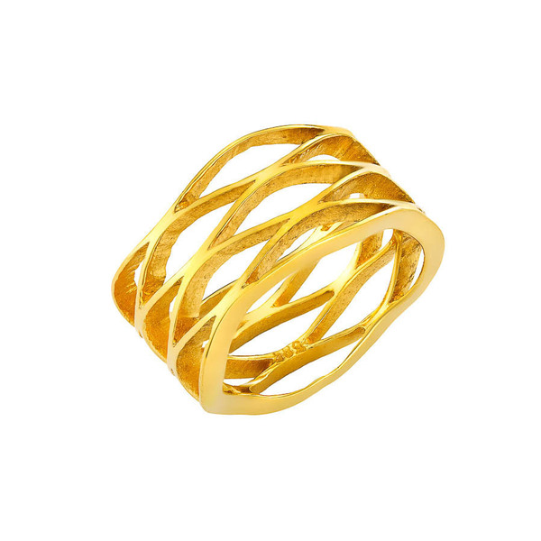 Χειροποίητο δαχτυλίδι από ασήμι 925|Yellow - ασήμι 925, γεωμετρικά σχέδια, βεράκια, σταθερά, φθηνά - 3