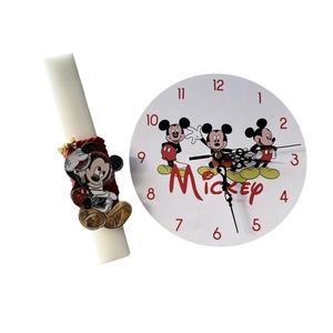 Πασχαλινό σετ λαμπάδα male mouse, με ρολόι τοίχου - αγόρι, λαμπάδες, σετ, για παιδιά, ήρωες κινουμένων σχεδίων