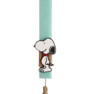 Λαμπάδα με ξύλινο μαγνητάκι snoopy - λαμπάδες, σκυλάκι, ήρωες κινουμένων σχεδίων