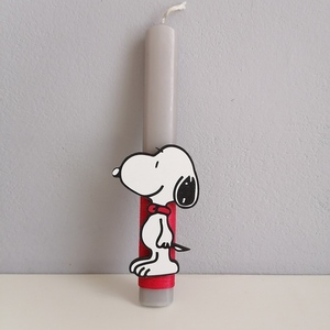 Λαμπαδάκι με μαγνητάκι snoopy γκρι - λαμπάδες, σκυλάκι, για παιδιά, για ενήλικες, για εφήβους - 2