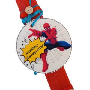 Προσωποποιημένη Πασχαλινή λαμπάδα αρωματική 30εκ. με ξύλινο καδράκι- SPIDERMAN red - αγόρι, λαμπάδες, για παιδιά, ήρωες κινουμένων σχεδίων, προσωποποιημένα