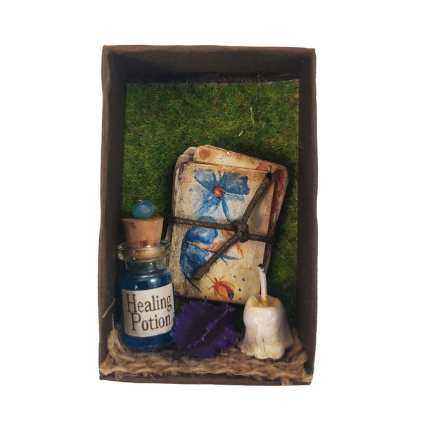 Νεράιδες και Δρυίδες: Ένα Μαγικό Διόραμα μέσα σε διακοσμητικό σπιρτόκουτο 5.3x3.5x1.7εκ - χαρτί, μινιατούρες φιγούρες - 2