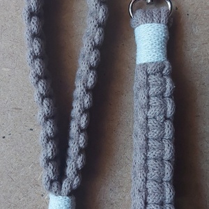 Macrame Μπρελόκ Coffee - μεταλλικό, βαμβακερό νήμα, αυτοκινήτου, σπιτιού, ξενοδοχείου