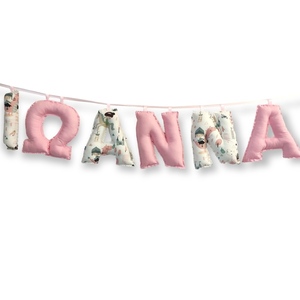 Μπάνερ "Ιωάννα" 15 εκ/γράμμα - κορίτσι, γιρλάντες, πριγκίπισσα, προσωποποιημένα