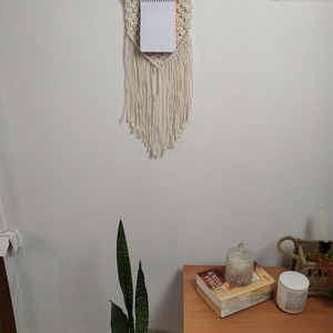 Macrame τοίχου 50×27 με σημειωματάριο - μακραμέ - 2