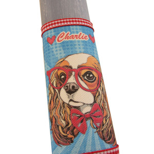 Λαμπάδα για κατοικίδια pet cavalier αρσενικό με όνομα μπλε - oval 20cm - chevalier, λαμπάδες, προσωποποιημένα - 2
