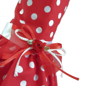 Λαμπάδα με φόρεμα κόκκινο πουά "Νταϊάνα" κόκκινο κερί 40cm - κορίτσι, λαμπάδες - 3