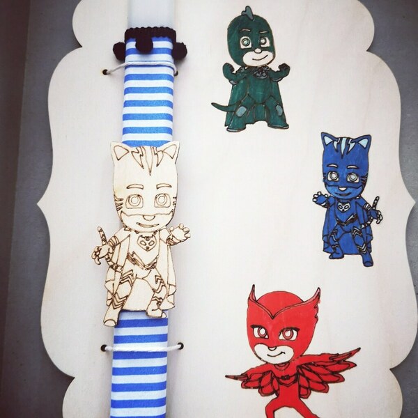 Λαμπάδα Catboy με πλάτη - αγόρι, λαμπάδες, για παιδιά, ήρωες κινουμένων σχεδίων - 2
