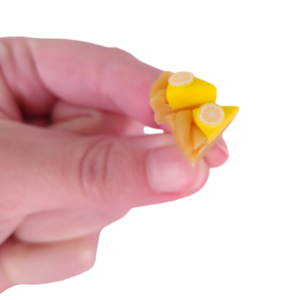 Σκουλαρίκια καρφωτά παστάκια κίτρινα με πολυμερικό πηλό / μικρά / ατσάλι / Twice Treasured - πηλός, cute, καρφωτά, γλυκά, kawaii - 3
