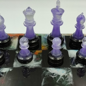 Χειροποίητο παιχνίδι σκάκι από υγρό γυαλί - 2