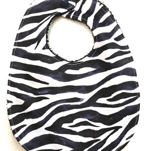 Βρεφική σαλιάρα - "Zebra" 0-12 μηνών - Άσπρο/μαύρο - σαλιάρες