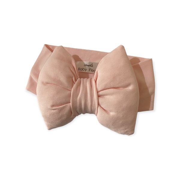 Παιδική κορδέλα σε απαλό ροζ - βαμβακερές κορδέλες, αξεσουάρ μαλλιών - 2