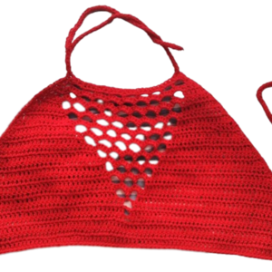 Bikini top SUNRISE (red - βαμβάκι, crop top