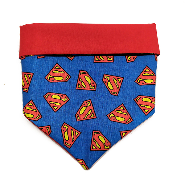 Μπαντάνα Superman Medium - Large - βαμβάκι, διπλής όψης, μπαντάνες, αξεσουάρ κατοικίδιων