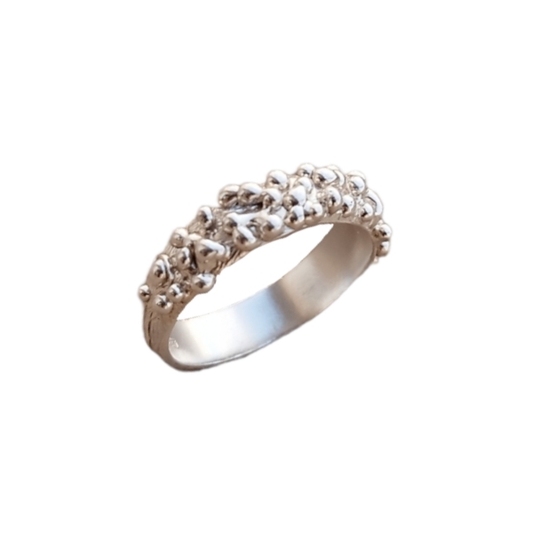 Χειροποίητο ασημένιο δαχτυλίδι με υφή - ασήμι 925, minimal, unisex, σταθερά