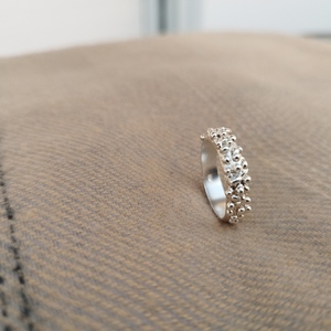 Χειροποίητο ασημένιο δαχτυλίδι με υφή - ασήμι 925, minimal, unisex, σταθερά - 2