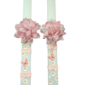 Χειροποίητη λαμπάδα ''Flowers Time" 40 cm - κορίτσι, λαμπάδες, για παιδιά, για ενήλικες, για εφήβους
