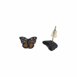 Καρφωτά σκουλαρίκια πεταλούδες - πηλός, πεταλούδα, καρφωτά, μικρά, καρφάκι - 4
