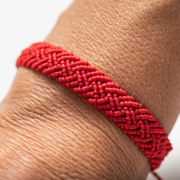Μακραμέ βραχιόλια ανδρικά κόκκινο, χειροποίητα βραχιόλια γυναίκα - Macrame bracelet mens red, handmade bracelet womens - νήμα, μακραμέ, boho, χεριού, αυξομειούμενα - 2