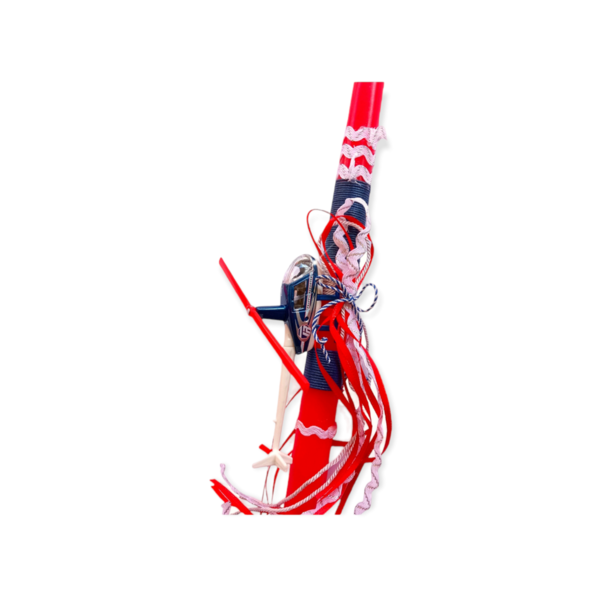 Λαμπάδα 38εκ για αγόρι κόκκινη με ελικόπτερο 11 εκ - αγόρι, λαμπάδες, για παιδιά