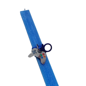 Λαμπάδα μπλε αρωματική πλακέ ξυστη με μπρελόκ χειριστήριο ps - αγόρι, λαμπάδες, για παιδιά, για εφήβους, games - 2