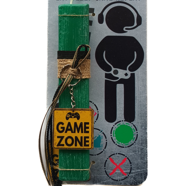 Λαμπάδα αρωματική πράσινη με μπρελόκ GAME ZONE-PLAYSTATION - λαμπάδες, για εφήβους, games - 2