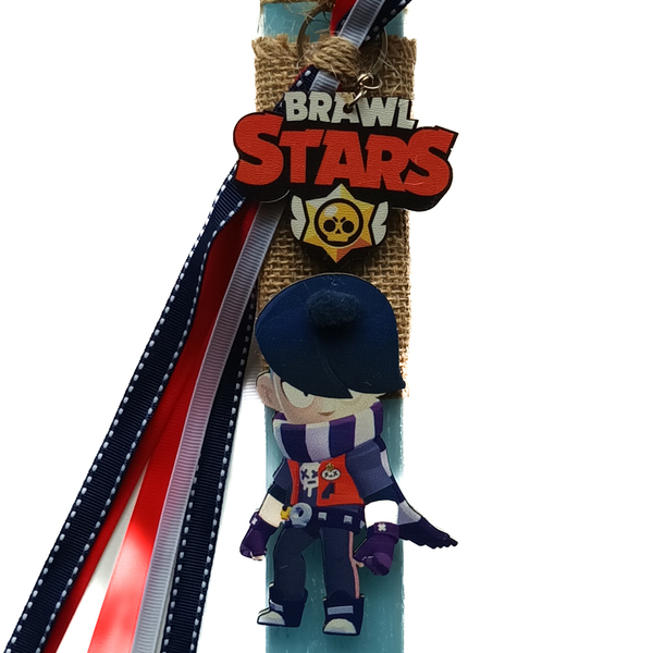Λαμπάδα αρωματική γαλάζια με μπρελόκ BRAWL STARS-EDGAR (32εκ.) - αγόρι, λαμπάδες, για παιδιά, ήρωες κινουμένων σχεδίων - 4