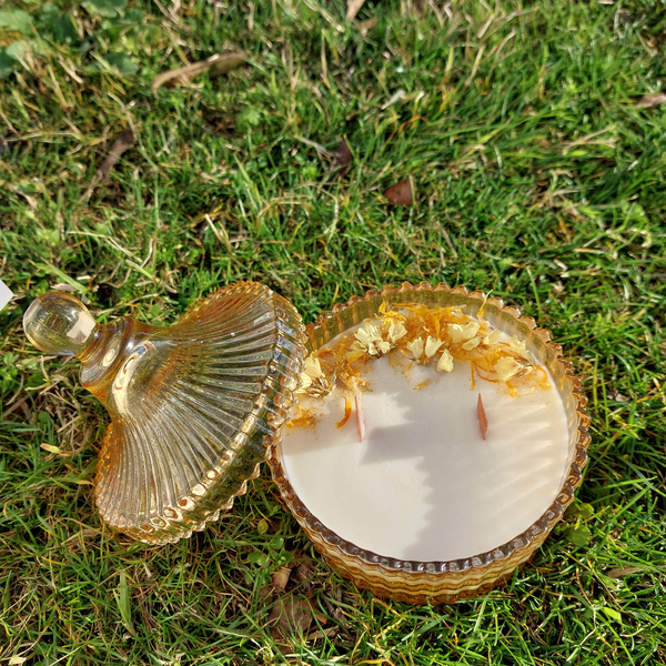 Φοντανιέρα Κερί Σόγιας με ξυλινο Φυτιλι, Καθαρο Βάρος 180gr - αρωματικά κεριά - 2