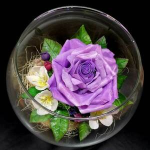 Συνθεση σε βαζω ( λουλουδια απο κρυα πορσελανη) - διακοσμητικά, γυάλινα διακοσμητικά, δωρο για επέτειο - 4