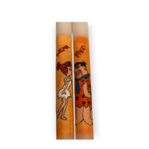 Φρεντ & Βίλμα σετ/ λαμπάδες/ πλακέ/ 37,5 εκ./ ζωγραφισμένες - λαμπάδες, ζευγάρια, ήρωες κινουμένων σχεδίων - 2