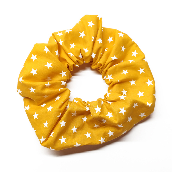 Λαστιχάκι scrunchie με αστεράκια - ύφασμα, λαστιχάκια μαλλιών