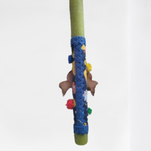 Λαχανί αρωματική λαμπάδα με ξύλινη παράσταση εξωγήινου - αγόρι, λαμπάδες, για παιδιά, για μωρά - 4