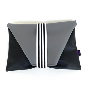 Χειροποίητο δίχρωμο 6way clutch δερματίνης - clutch, χειροποίητα, δερματίνη, χειρός, καλλυντικών, μικρές - 4