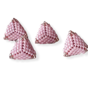 Ροζ μικρά σκουλαρίκια - γυαλί, χάντρες, minimal, καρφάκι