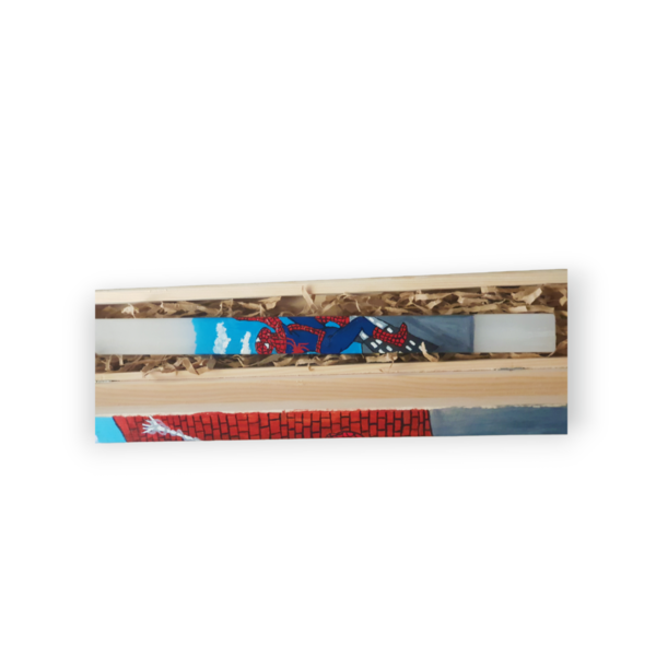 Σούπερ ήρωας αράχνη σετ / λαμπάδα με λαμπαδόκουτο/ πλακέ/ 37,5 εκ./ ζωγραφισμένη/ κουτί/ ξύλινο/ 47 εκ. - σετ, για παιδιά, για εφήβους, σούπερ ήρωες - 2