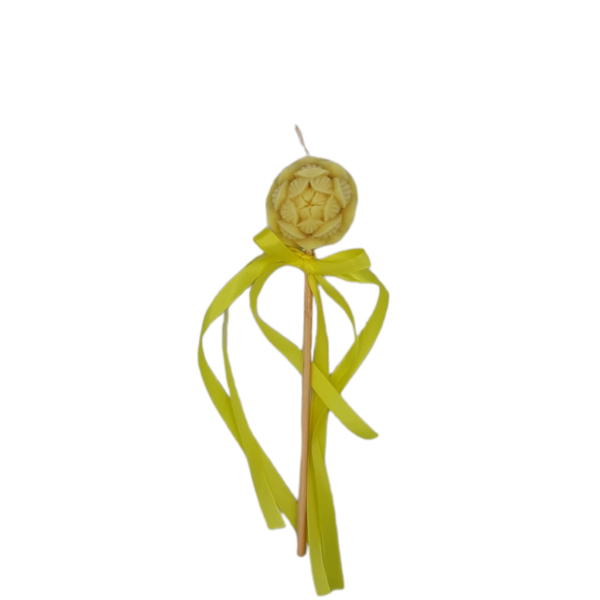 Λαμπάδα Κίτρινο Λουλούδι Σόγιας - αρωματικές λαμπάδες, δώρο πάσχα, νονοί, κερί σόγιας, 100% φυτικό