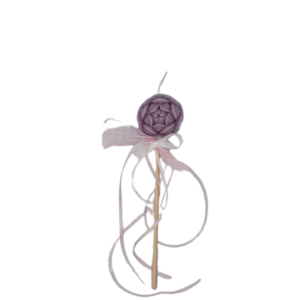 Λαμπάδα Λιλά Λουλούδι Σόγιας - αρωματικές λαμπάδες, δώρο πάσχα, νονοί, κερί σόγιας, 100% φυτικό