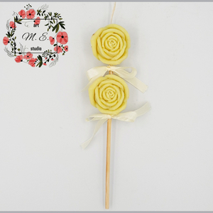 Λαμπάδα Κίτρινα Τριαντάφυλλα Σόγιας - αρωματικές λαμπάδες, δώρο πάσχα, νονοί, κερί σόγιας, 100% φυτικό - 2