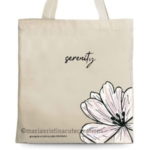 Πάνινη τσάντα Ζωγραφισμένη στο χέρι ♥ Serenity - ύφασμα, ώμου, μεγάλες, all day, πάνινες τσάντες