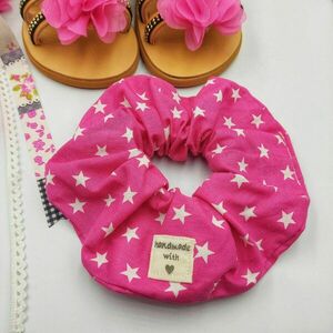 Πασχαλινό σετ λαμπάδα-scrunchie-σανδάλια φούξια λουλούδια - κορίτσι, σανδάλια, σετ, για παιδιά - 3