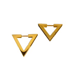 Σκουλαρίκια Triangle με Χρυσό Χρώμα - επιχρυσωμένα, μικρά, ατσάλι, φθηνά