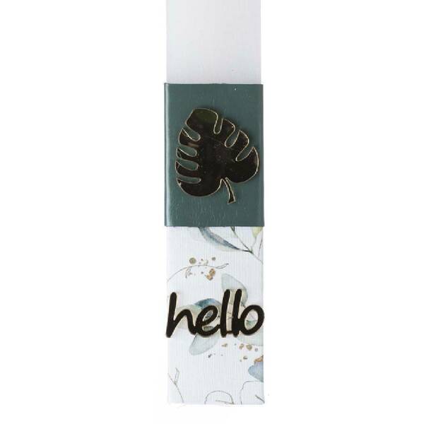 Πασχαλινή λαμπάδα Φύλλο ''Hello'' - κορίτσι, λουλούδια, λαμπάδες, για ενήλικες, για εφήβους - 2