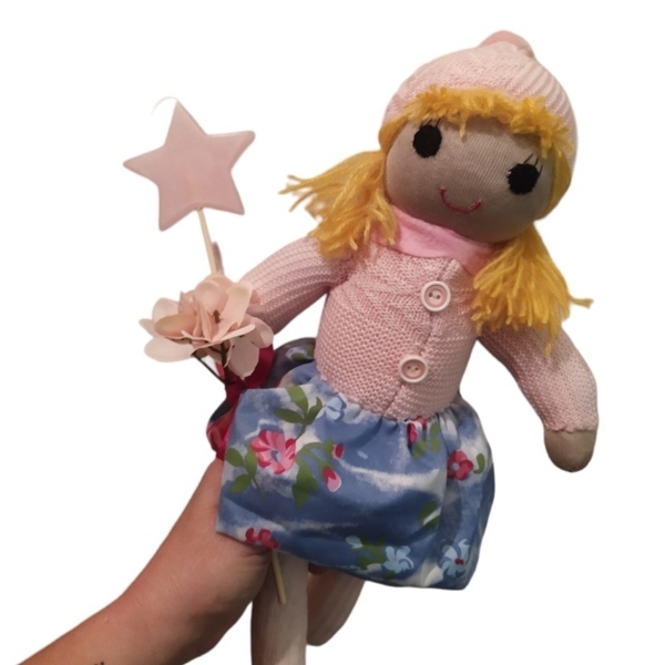 Λαμπάδα αστεράκι σετ με κούκλα χειροποίητη - κορίτσι, λαμπάδες, λούτρινα, για παιδιά - 2