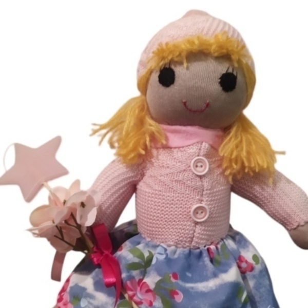 Λαμπάδα αστεράκι σετ με κούκλα χειροποίητη - κορίτσι, λαμπάδες, λούτρινα, για παιδιά - 3