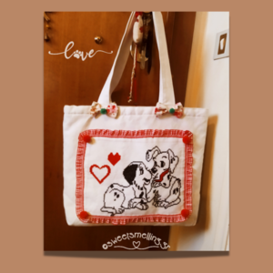 Βαμβακερή μεγάλη tote τσάντα με υπέροχα σκυλάκια Δαλματίας * Ιδανική για ψώνια, ταξίδια ή καθημερινή χρήση - ύφασμα, ώμου, μεγάλες, all day, tote - 2