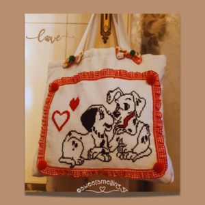 Βαμβακερή μεγάλη tote τσάντα με υπέροχα σκυλάκια Δαλματίας * Ιδανική για ψώνια, ταξίδια ή καθημερινή χρήση - ύφασμα, ώμου, μεγάλες, all day, tote - 5
