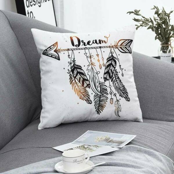 Διακοσμητική Μαξιλαροθήκη Feather 45x45cm - μαξιλάρια, διακόσμηση σαλονιού - 2
