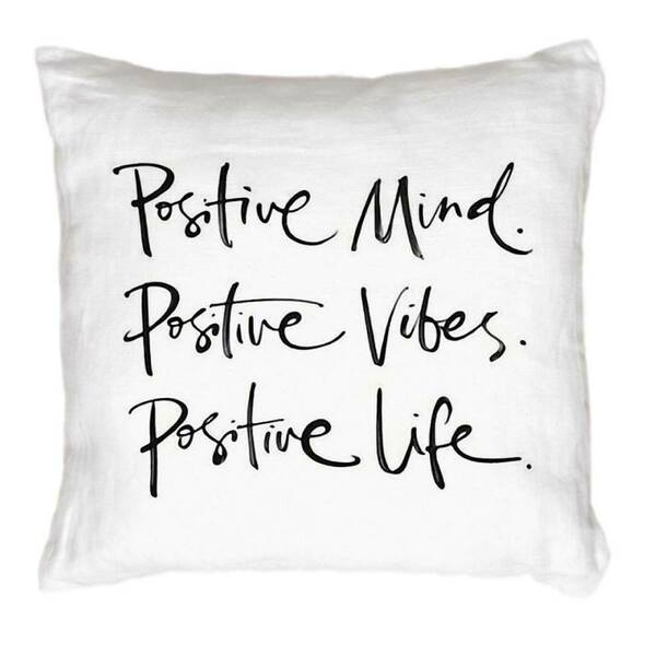 Διακοσμητική Μαξιλαροθήκη Positive Vibes 45x45cm - μαξιλάρια, διακόσμηση σαλονιού