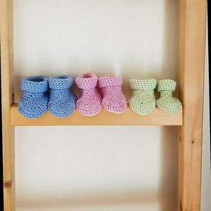 Baby booties/ Βρεφικά πλεκτά μποτάκια - αγόρι, crochet, βρεφικά - 2